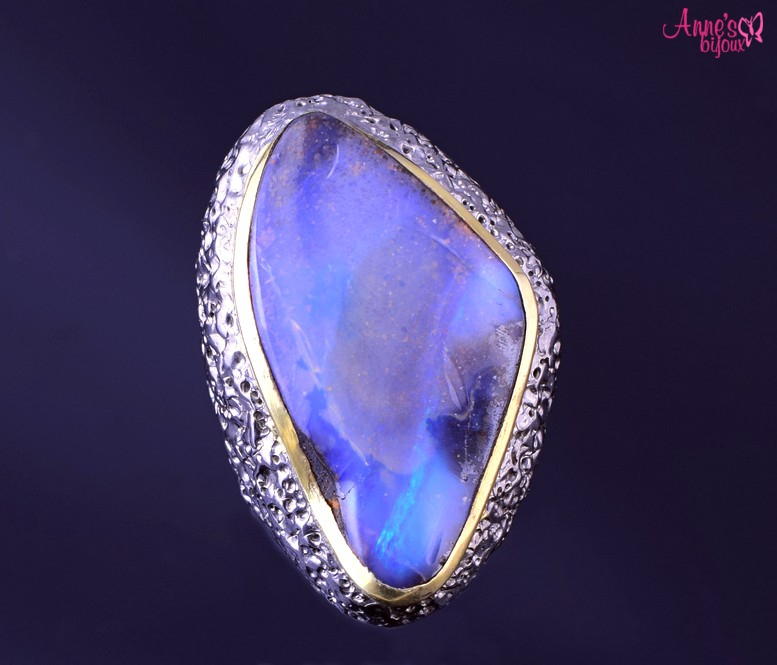 Inel din argint cu piatra din boulder opal