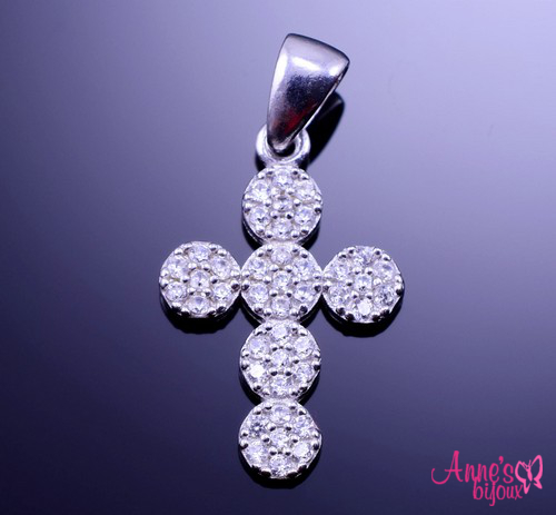 Cruce din argint cu zirconiu alb
