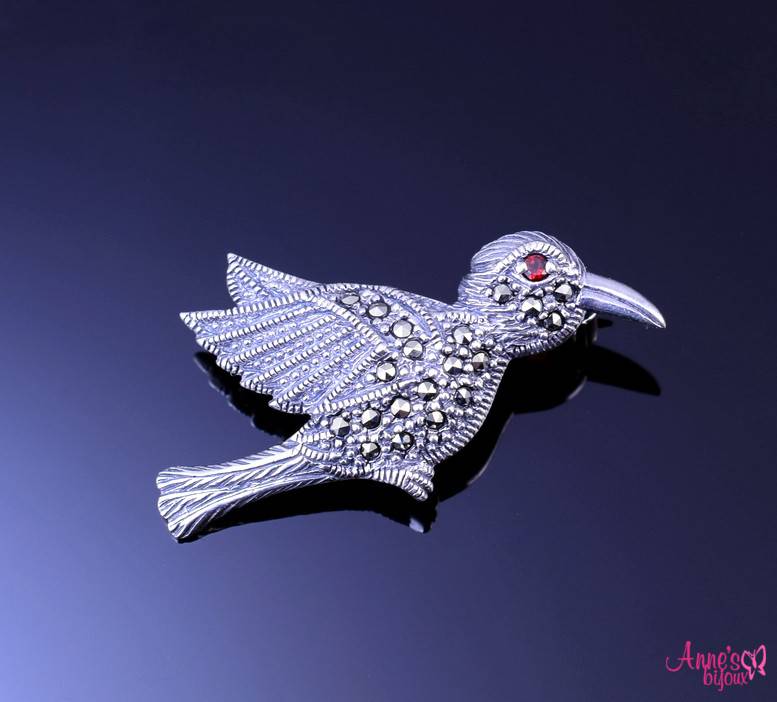 Brosa Colibri din argint-0
