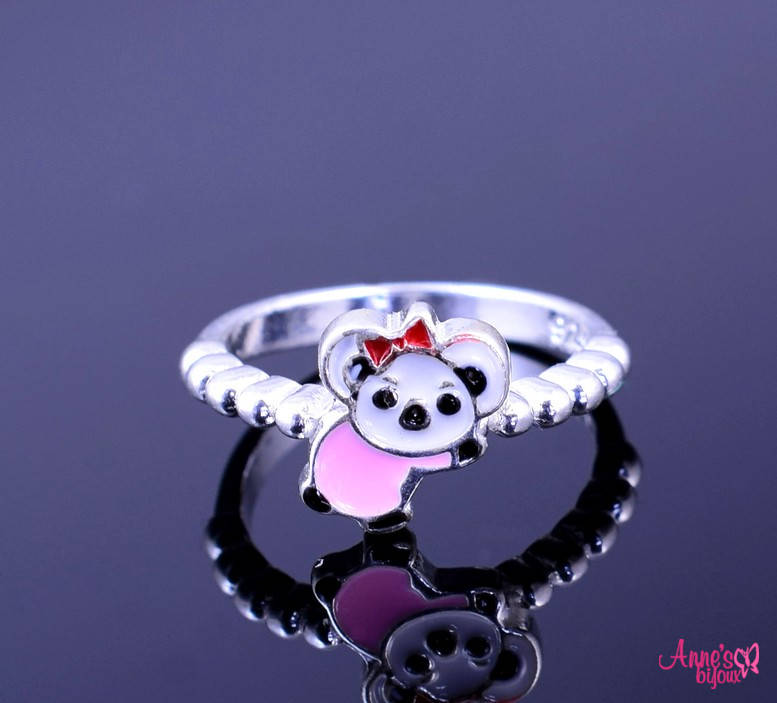 Inel Pink Koala din argint-0
