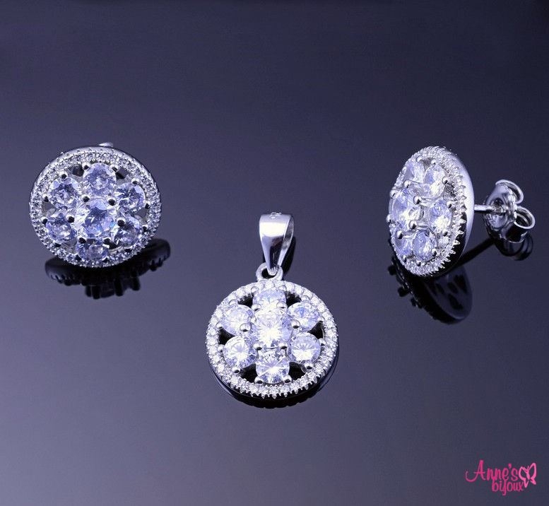 Set White flowers din argint-0