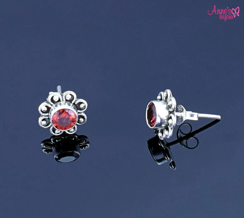 Cercei din argint cu granat-14969