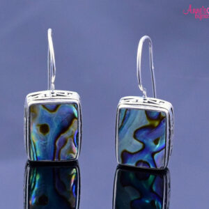 cercei eleganti din argint cu abalone irizat